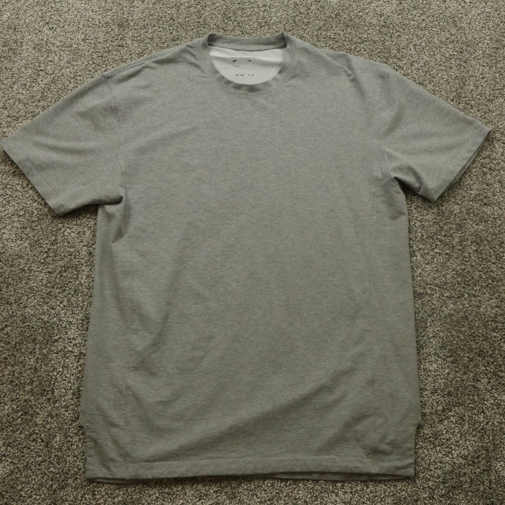 BYLT Premium Basics Shirt Mens XL gray Crewneck Curved Hem Athletic Tee LUX